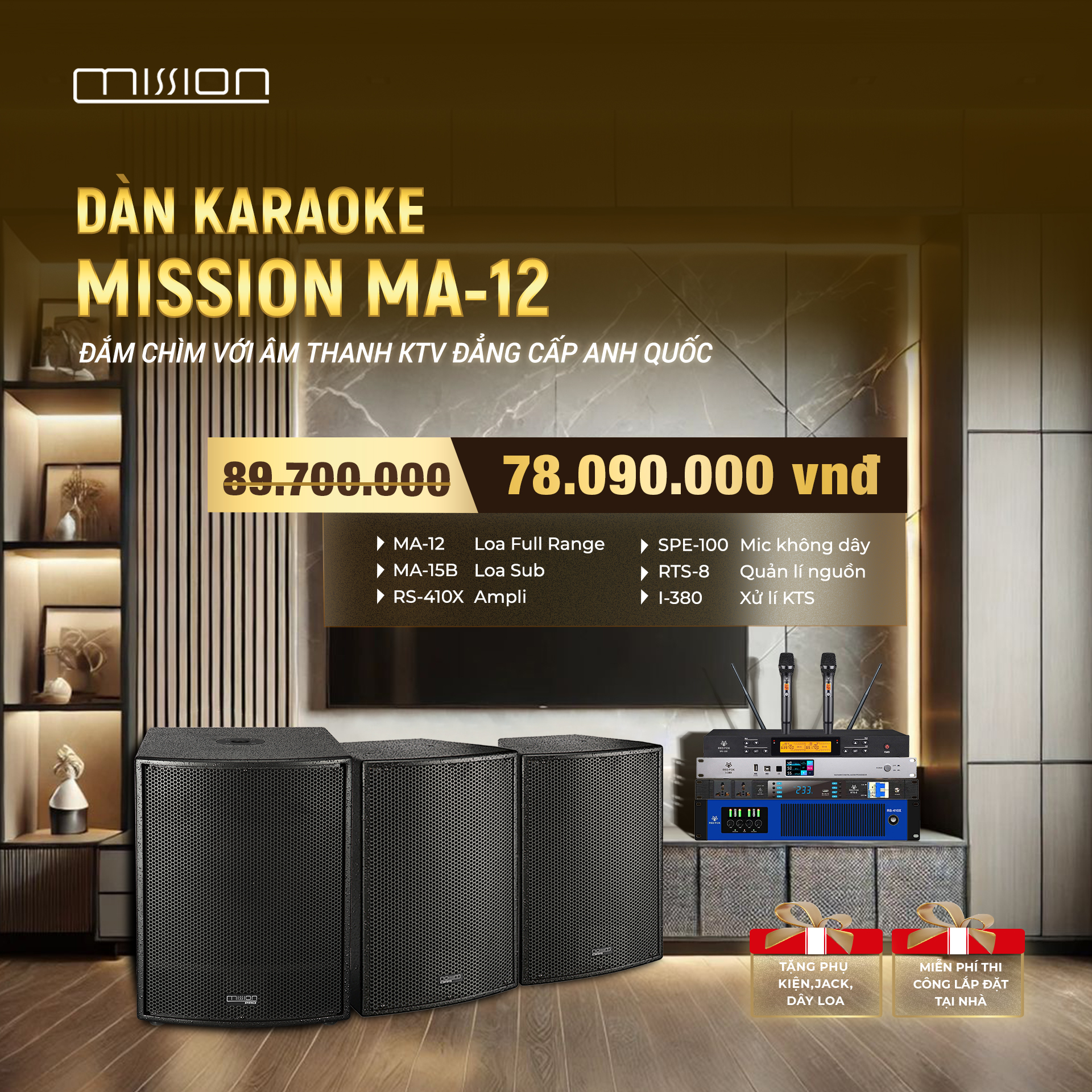 DÀN KARAOKE GIA ĐÌNH MISSION MA-12-9 1 DÀN KARAOKE GIA ĐÌNH MISSION MA-12-9